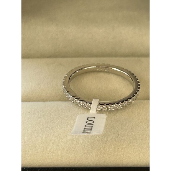 Louily Classic Full Eternity Band Thin Womens Wedding Band Sterling Silver Sz 6 - Picture 3 of 9